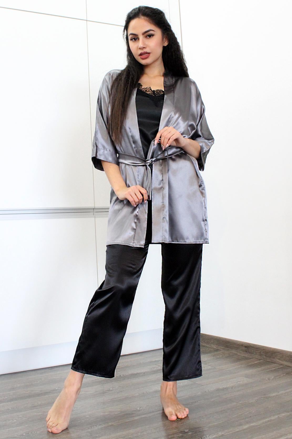 Домашний костюм Ghazel 17111-23 Силена р. 42 Серый/Черный (5612742)