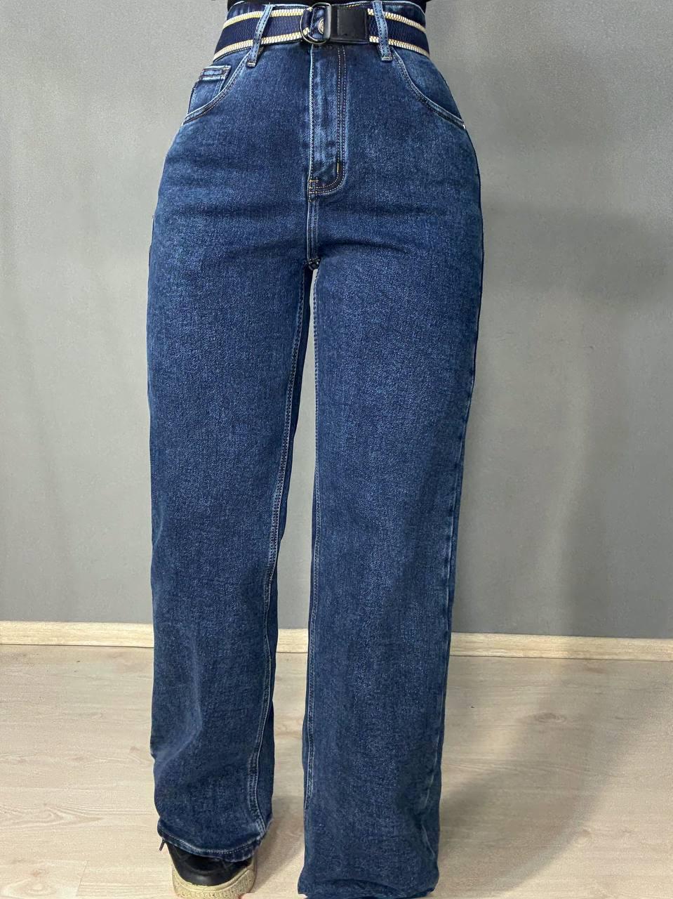 Джинсы женские Derun 8226 утепленные палаццо на флисе с ремнем р. 33 Синий (5669) - фото 6 Джинсы женские Derun 8226 утепленные палаццо на флисе с ремнем р. 33 Синий (5669) - фото 6