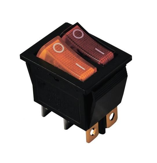 Переключатель TechnoSystems KCD2-2101N R+Y/B 220 V с подсветкой Red/Yellow (1554871058)