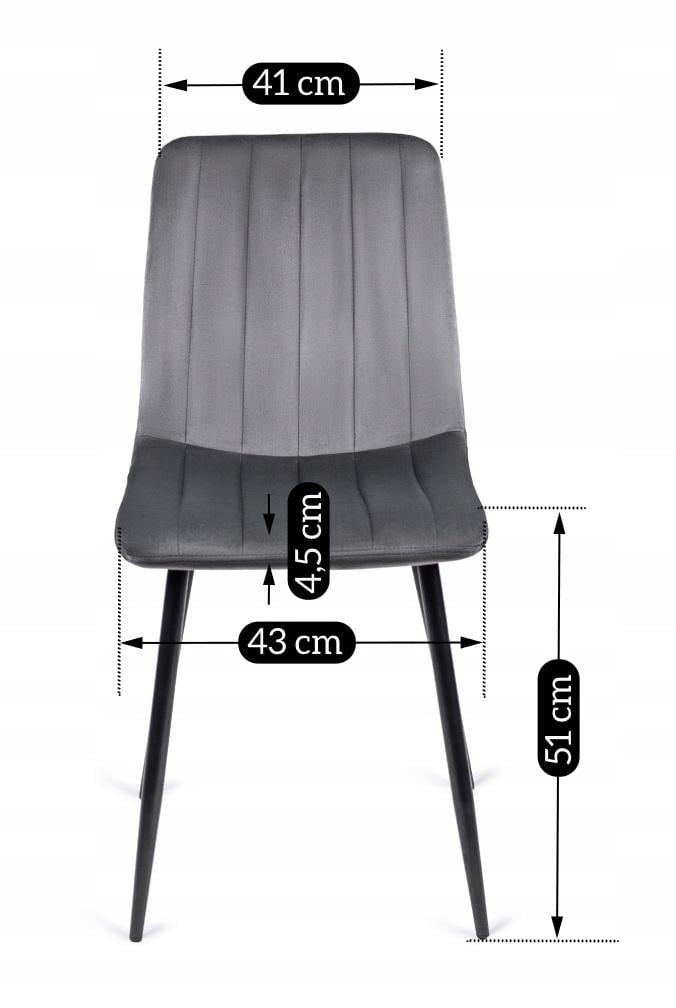 Стулья кухонные комплект Homart DC-260B велюр 4 шт. Серый (9820) - фото 7 Стулья кухонные комплект Homart DC-260B велюр 4 шт. Серый (9820) - фото 7