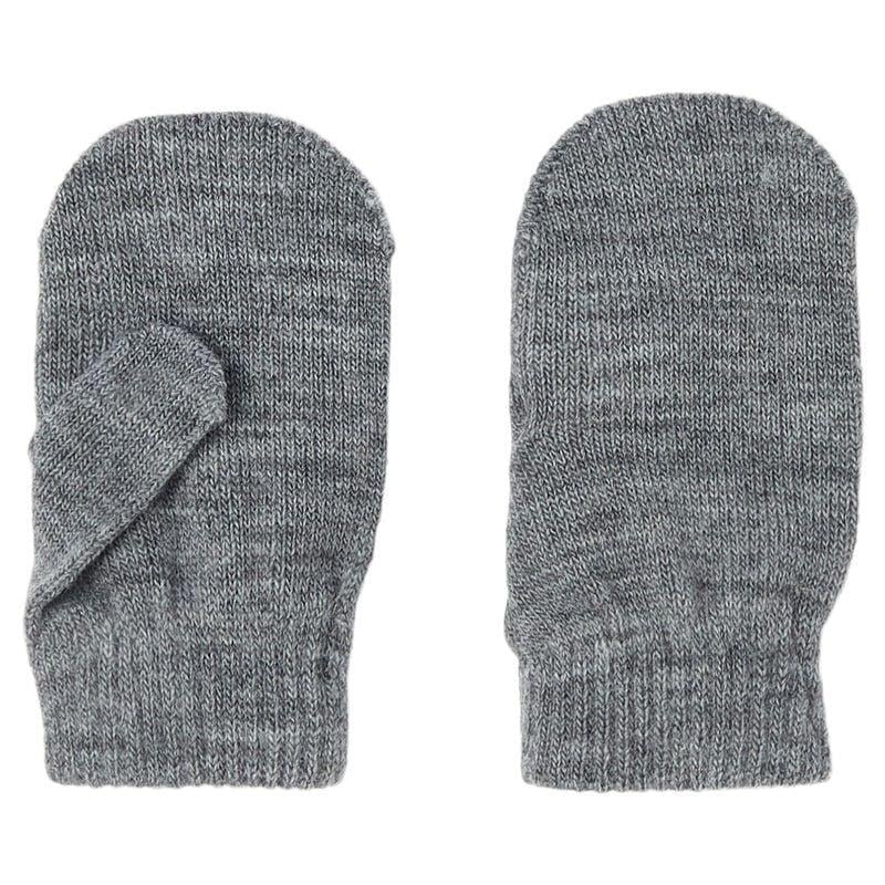 Перчатки детские демисезонные вязаные для мальчиков и девочек Name It One size Серый меланж (25091737)