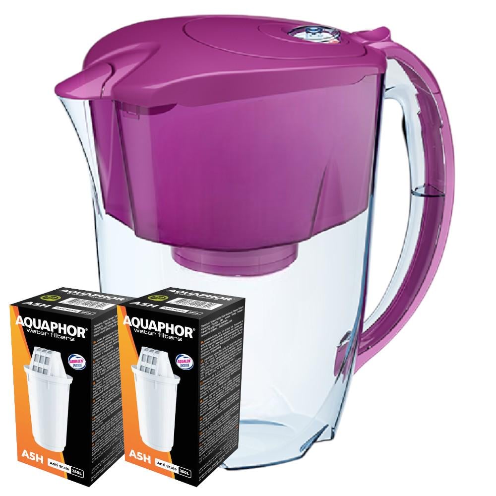 Фильтр-кувшин Аквафор Арктик с двумя модулями А5Н Малиновый