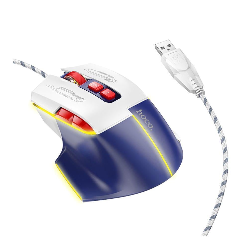 Компьютерная мышка игровая Hoco GM31 Overlord Luminous USB Белый/Синий (3001624125)