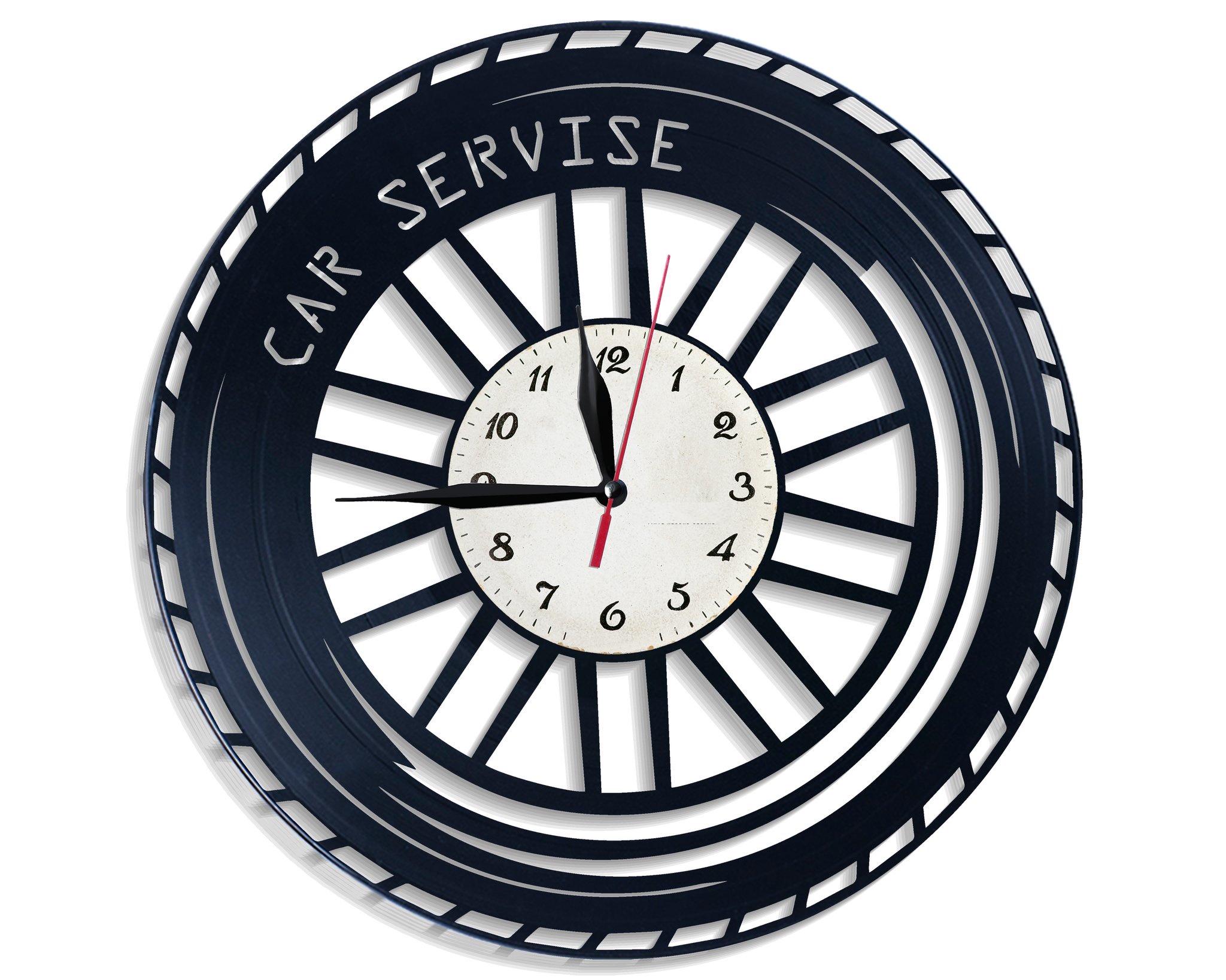 Часы настенные Автосервис 2556 из виниловой пластинки