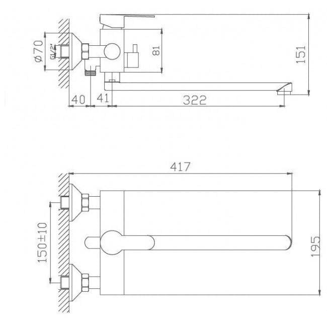 Змішувач для ванни MIXXUS DAX-006 EURO (MI2834) - фото 4