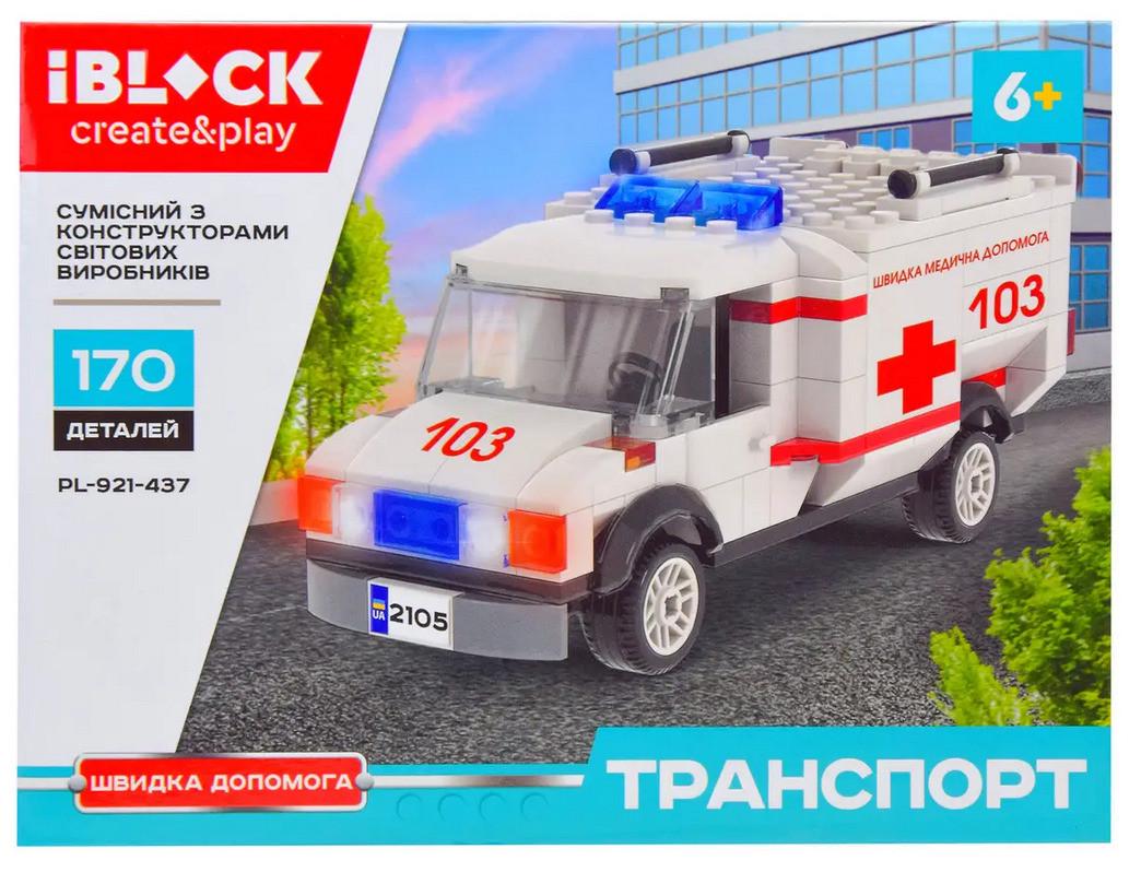 Конструктор Iblock Транспорт Швидка медична допомога 170 дет.
