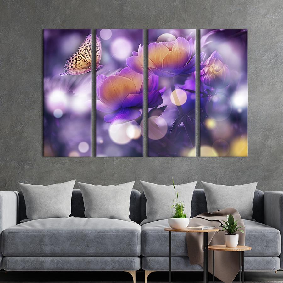 Картина на холсте Сиреневые тюльпаны и бабочка 209x133 см (789-41) Картина на холсте Сиреневые тюльпаны и бабочка 209x133 см (789-41)