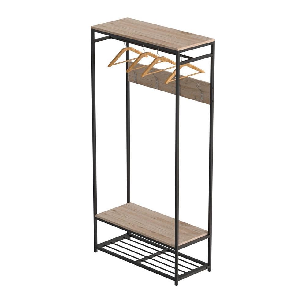 Вешалка модульная напольная Ferrum-decor Трелис 15 ДСП 16 мм 180x90x38 см Черный/Дуб Сан-Марино (FRD-104362)