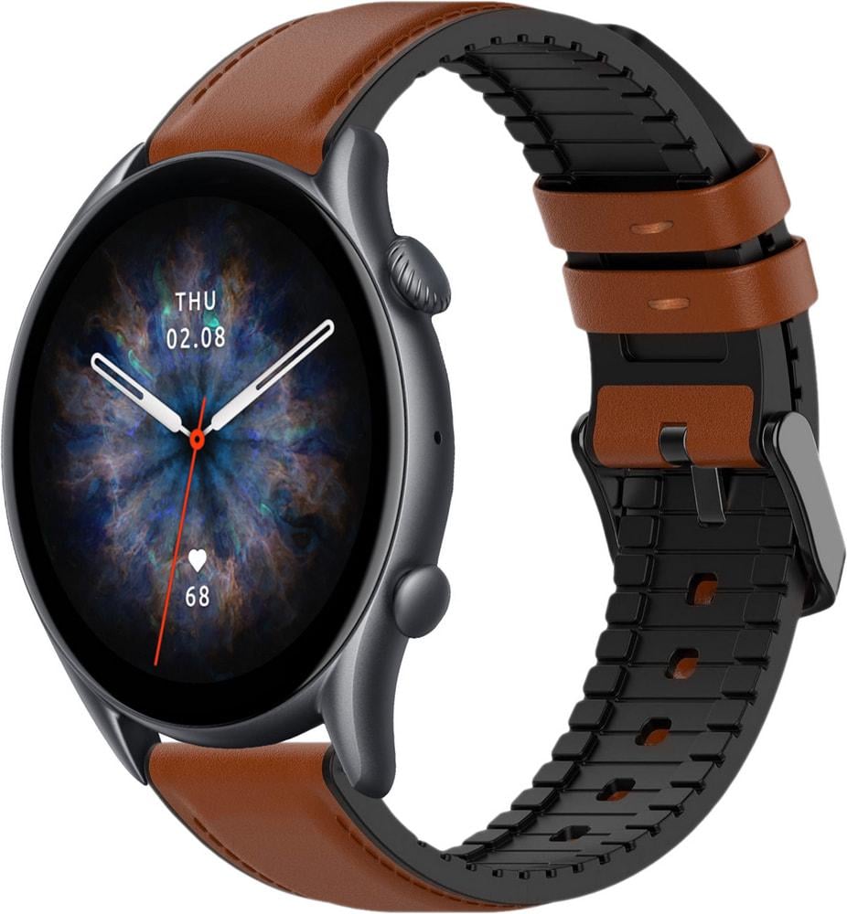 Ремінець шкіряний Tamyx для Amazfit GTR 3 Brown (31624-30)