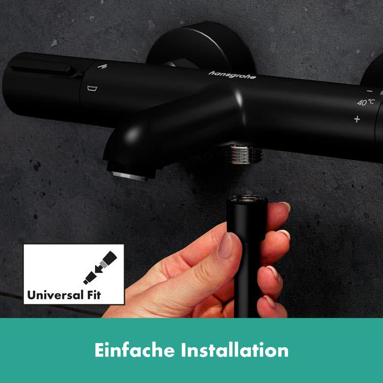 Змішувач для ванної Hansgrohe Ecostat 13347670 з термостатом Чорний (236939) - фото 4