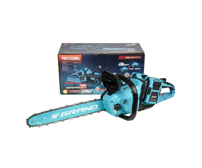 Электропила аккумуляторная Grand PRO АПЦ-40A/16"-4 без аккумулятора/2 шины/2 цепи (32966013)