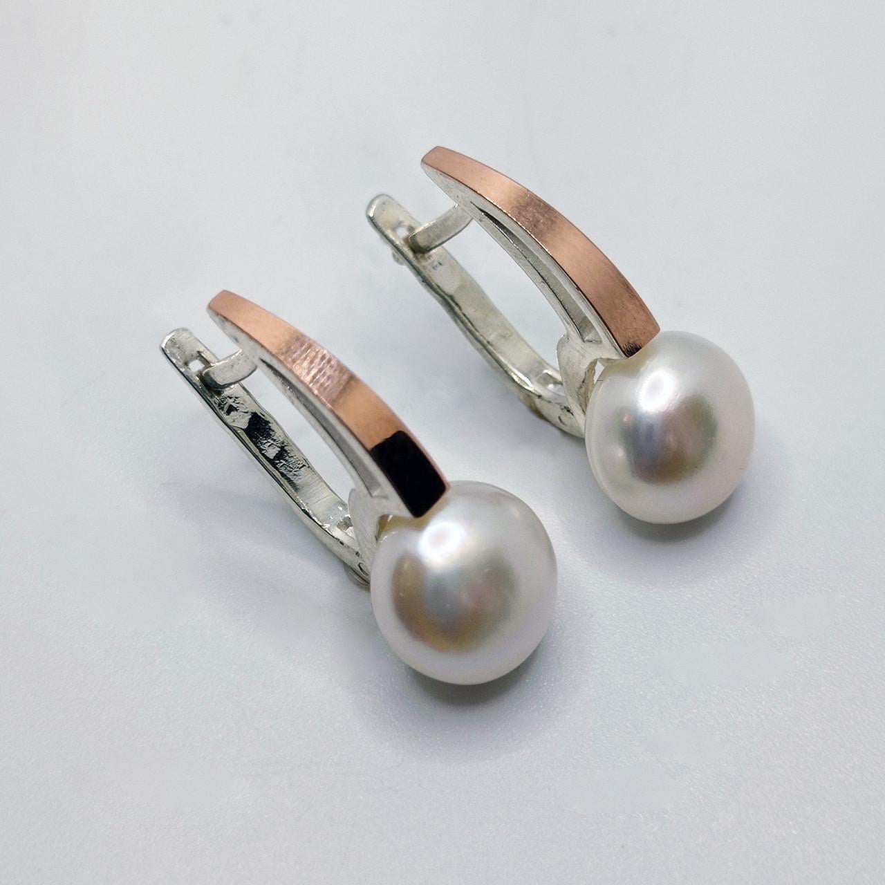 Серьги серебро Ундина золотая накладка 925° 6,23 г (2664зол)