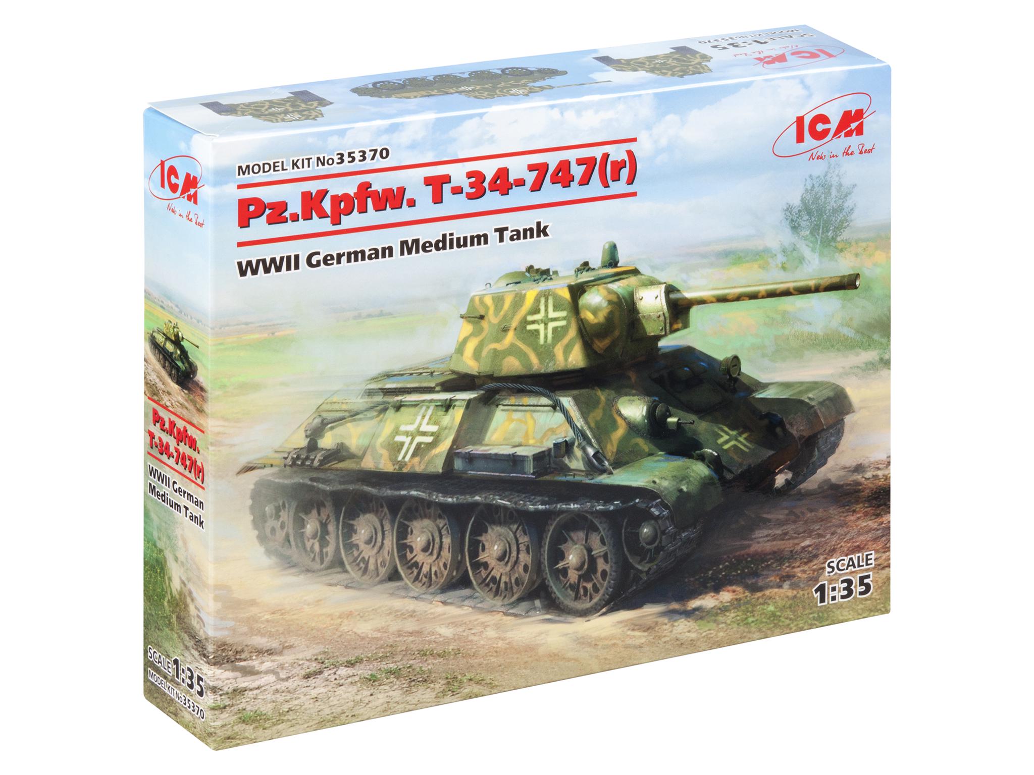 Збірна модель ICM Pz.Kpfw. T-34-747r німецький середній танк 2СВ (35370)