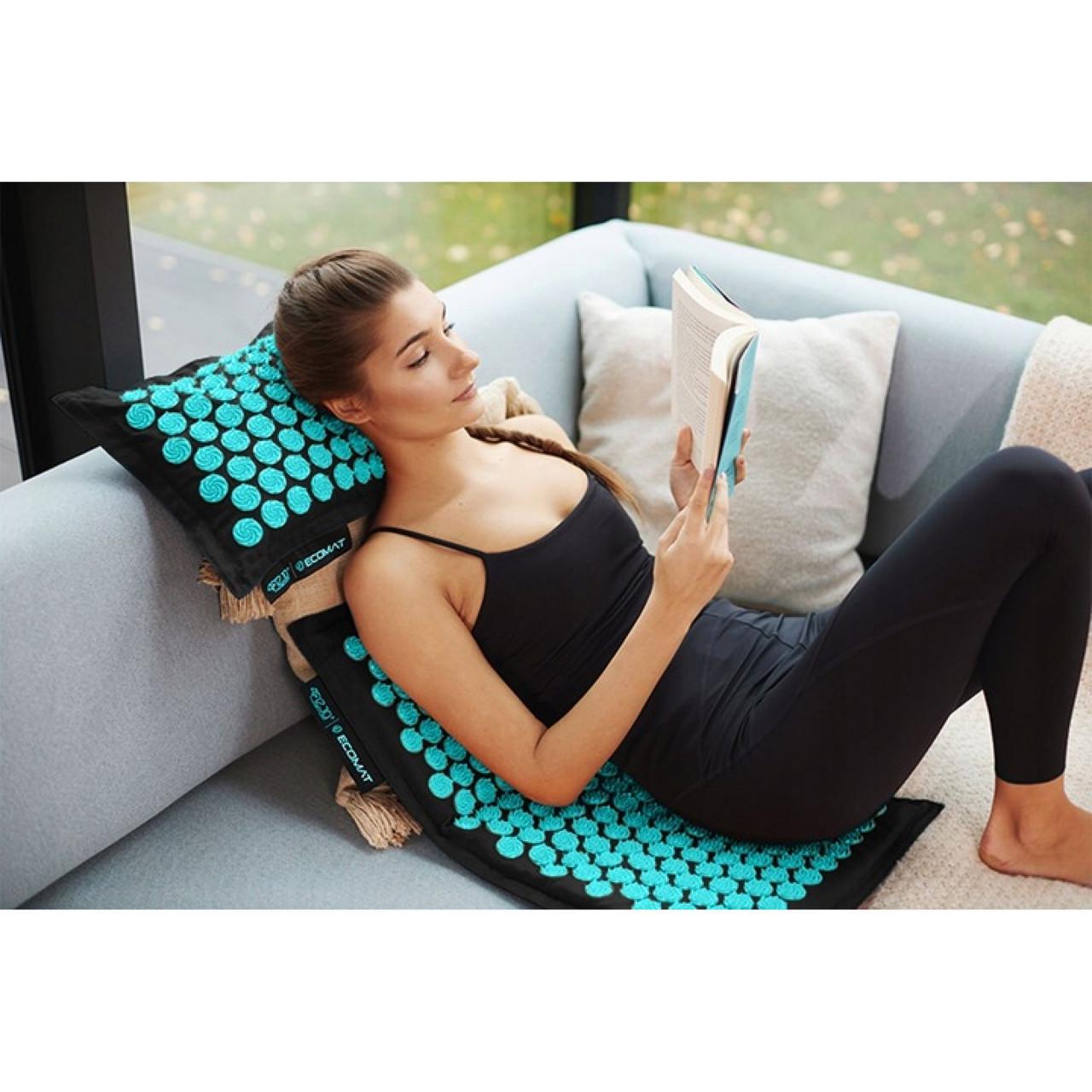 Коврик акупунктурный с подушкой 4fizjo Eco Mat XL Аппликатор Кузнецова Black/Blue (P-5907739317452) - фото 2 Коврик акупунктурный с подушкой 4fizjo Eco Mat XL Аппликатор Кузнецова Black/Blue (P-5907739317452) - фото 2