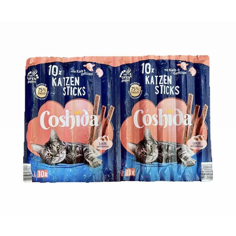 Лакомство для кошек COSHIDA Cat Sticks MEGA PACK Телятина с птицей 20 шт. 5 г
