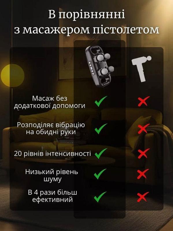Масажер для м'язів TosWa FZ-668 Deep Tissue Pro ручний перкусійний акумуляторний (9996) - фото 9