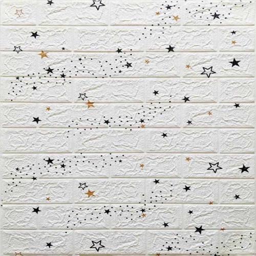 Панель самоклеюча 3D під цеглу зірки 700x770x5 мм