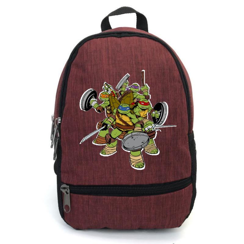 Школьный рюкзак Cappuccino Toys ninja turtle-02 с принтом Черепашки ниндзя 12,5 л Бордовый (1381809916)