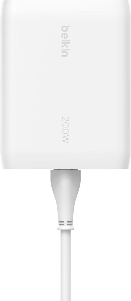 Зарядное устройство сетевое Belkin GaN 200W Белый (WCH015VFWH) - фото 3 Зарядное устройство сетевое Belkin GaN 200W Белый (WCH015VFWH) - фото 3