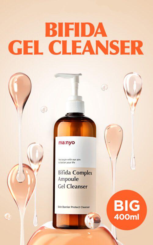 Гель для умывания с бифидо и лактобактериями Manyo Bifida Complex Ampoule Gel Cleanser 400 мл - фото 2