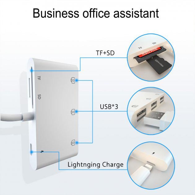 Переходник Foxconn на USB SD Card Reader для iPhone адаптер iPad/iPod/iPhone (A18000) - фото 4