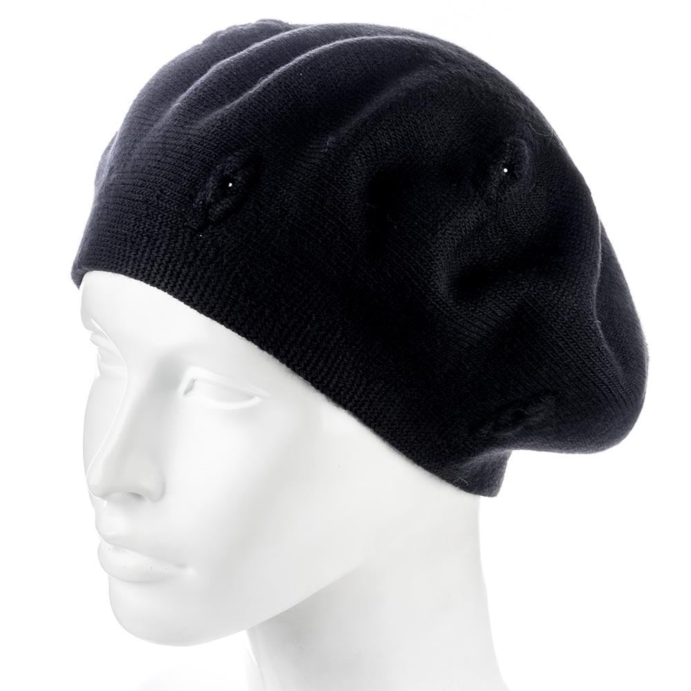 Берет Zolly ZH250 шерстяной мелкой вязки Черный