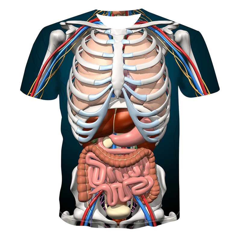 Футболка з 3D-принтом анатомії людини р. XL 50-52 Синій