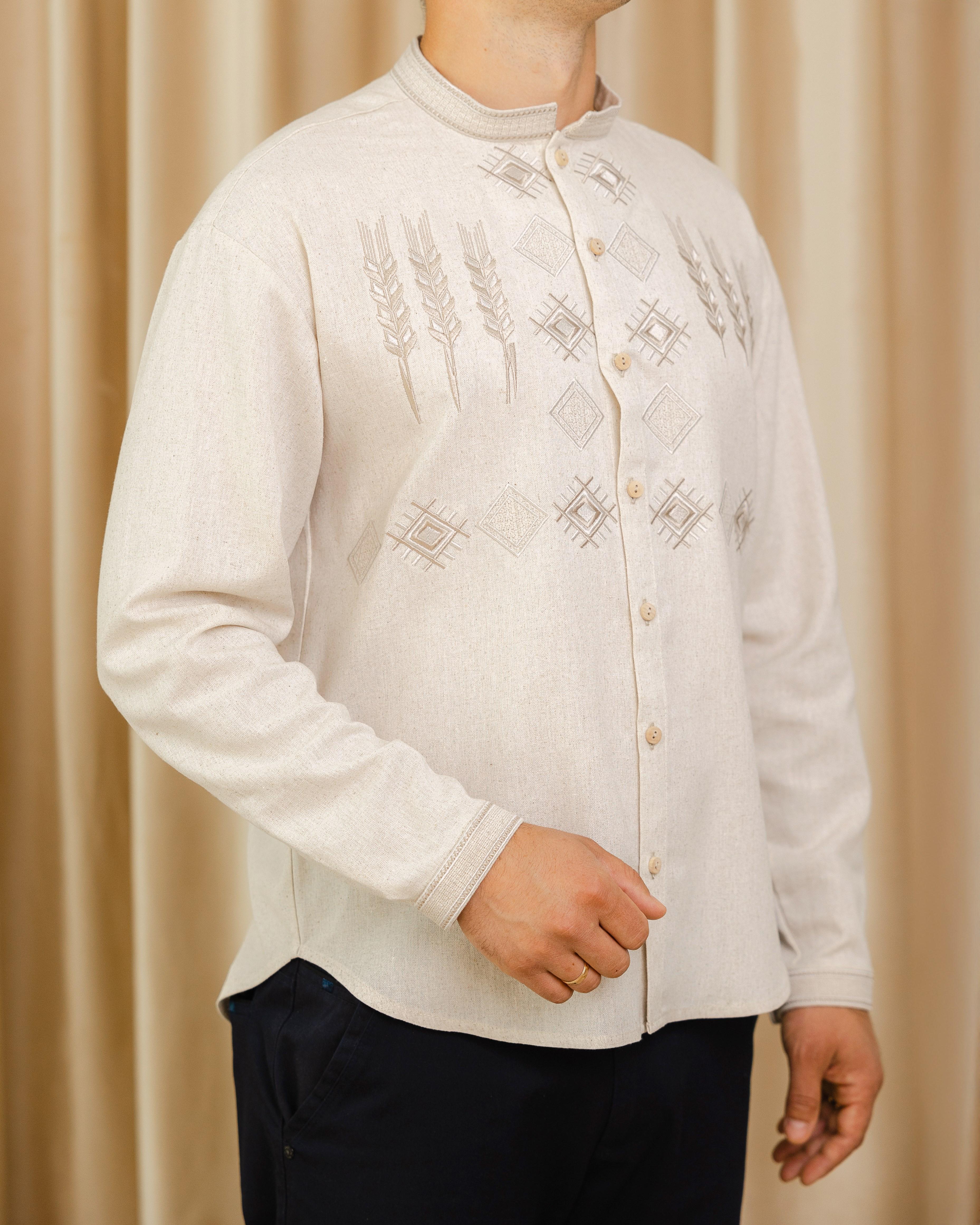 Рубашка мужская Колос с вышивкой 3XL (0002229-XXXL) - фото 7 Рубашка мужская Колос с вышивкой 3XL (0002229-XXXL) - фото 7