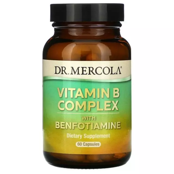 Комплекс витаминов B с бенфотиамином Dr. Mercola Vitamin B Complex With Benfotiamine 60 капсул (MCL01834)