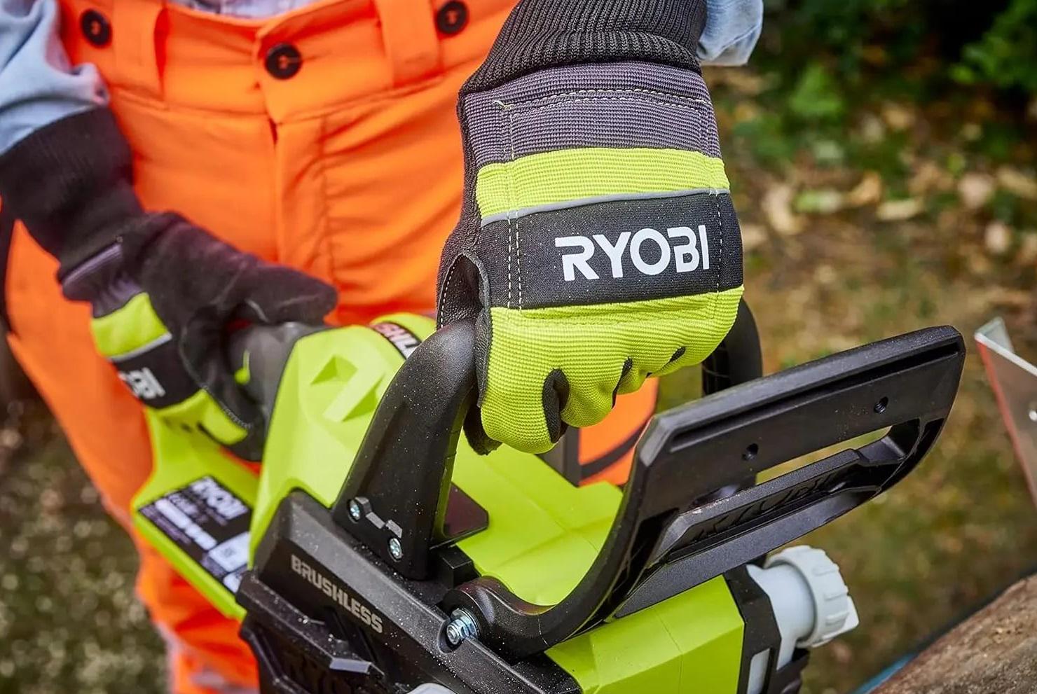 Перчатки строительные RYOBI RAC258M XL Черный с салатовым (5132005712) - фото 4