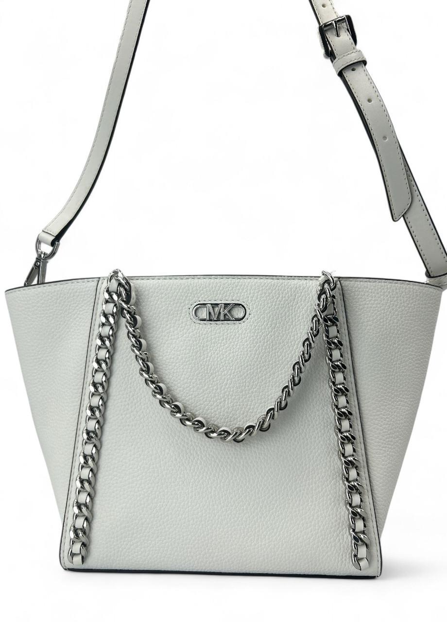 Женская сумка Michael Kors Westley 30S3S5WT1L Optic White SM Tz Grab Chain Tote Leather Белый (2767411758)