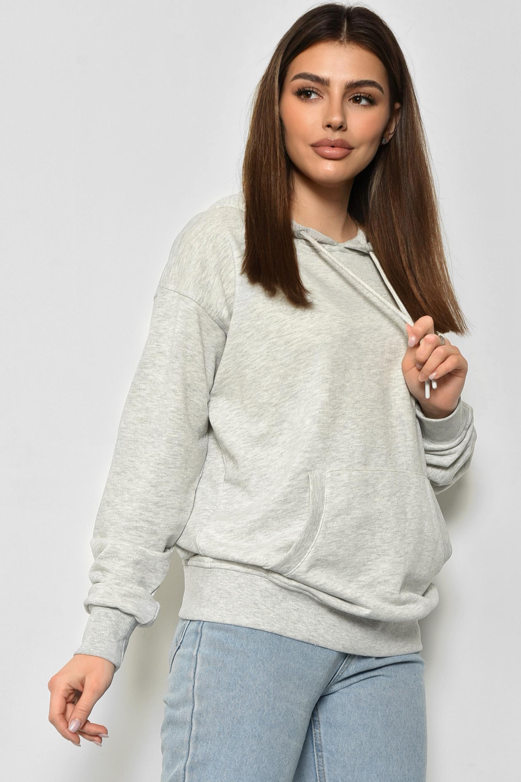Худи женское L Светло-серый (172644)