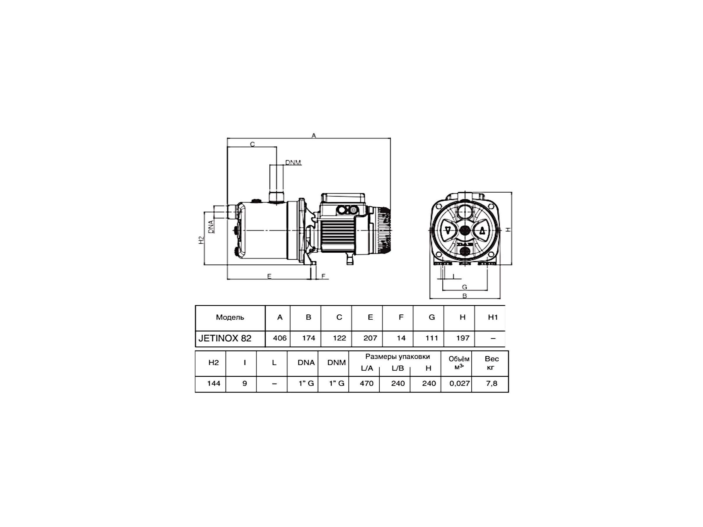 Поверхневий насос DAB JETINOX 82 M - фото 3 Поверхневий насос DAB JETINOX 82 M - фото 3