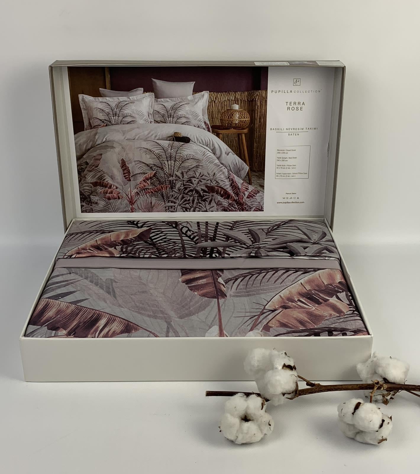 Комплект постільної білизни Pupilla Collection Terra сатин 200х220 смRose (CN30038)