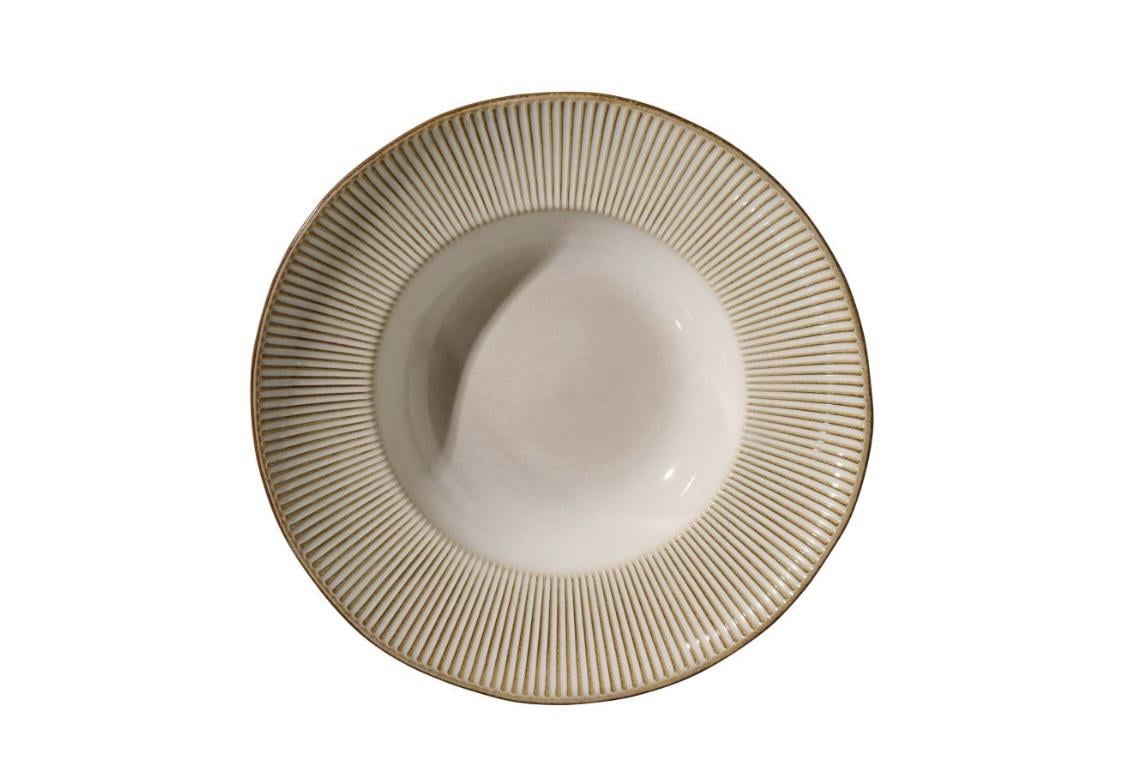 Набор глубоких керамических тарелок Scandi 30 см 4 шт. Бежевый (344-238)