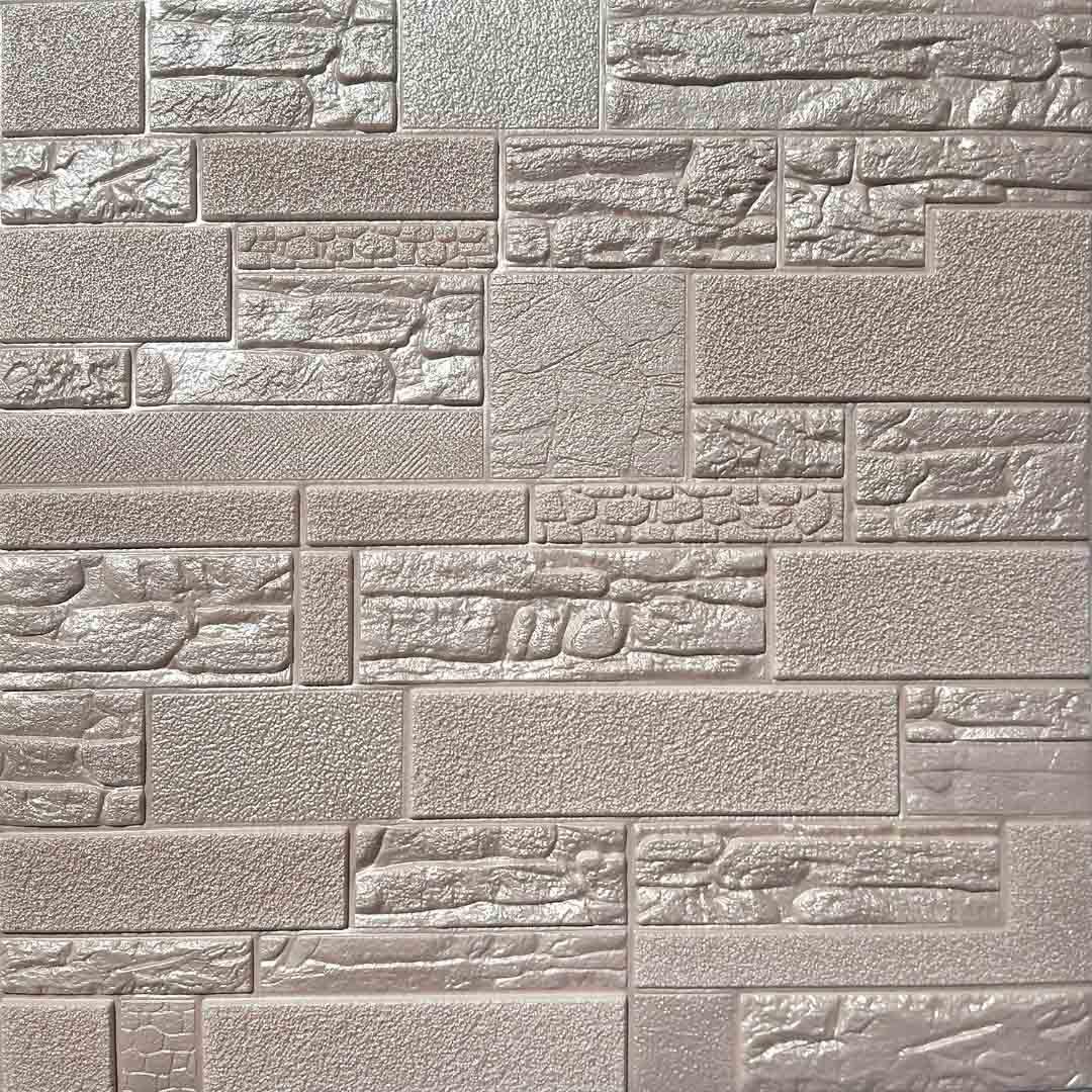 Панель 3D декоративная самоклеящаяся Loft-Expert Кирпич 700x700x5 мм Розовое золото