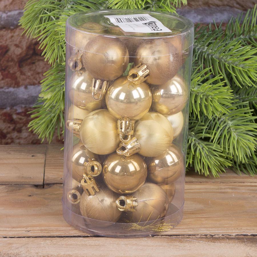 Елочные шары перламутр 3 см 25 шт. Золотой (4293-5)