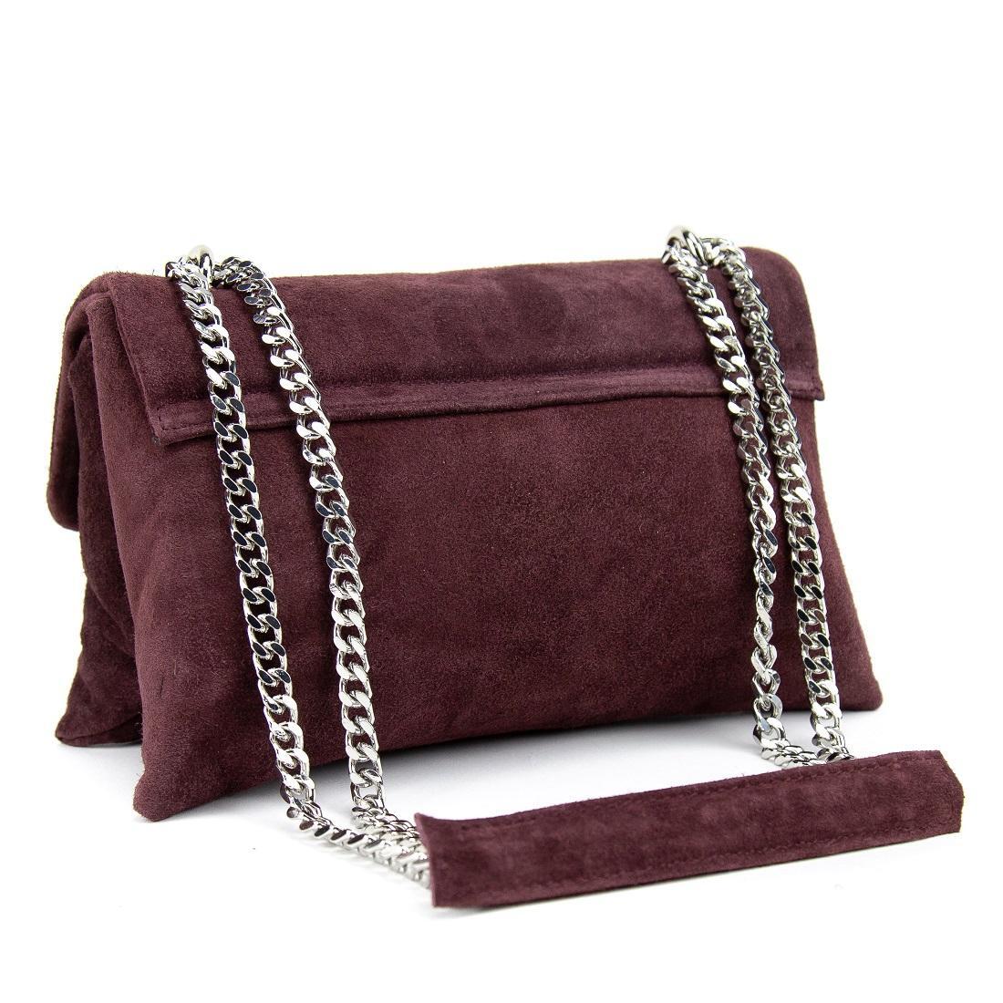 Женская сумка кросс-боди Royal Bag F-IT-8545BO замшевая на цепочке Бордовый (8088) - фото 6 Женская сумка кросс-боди Royal Bag F-IT-8545BO замшевая на цепочке Бордовый (8088) - фото 6