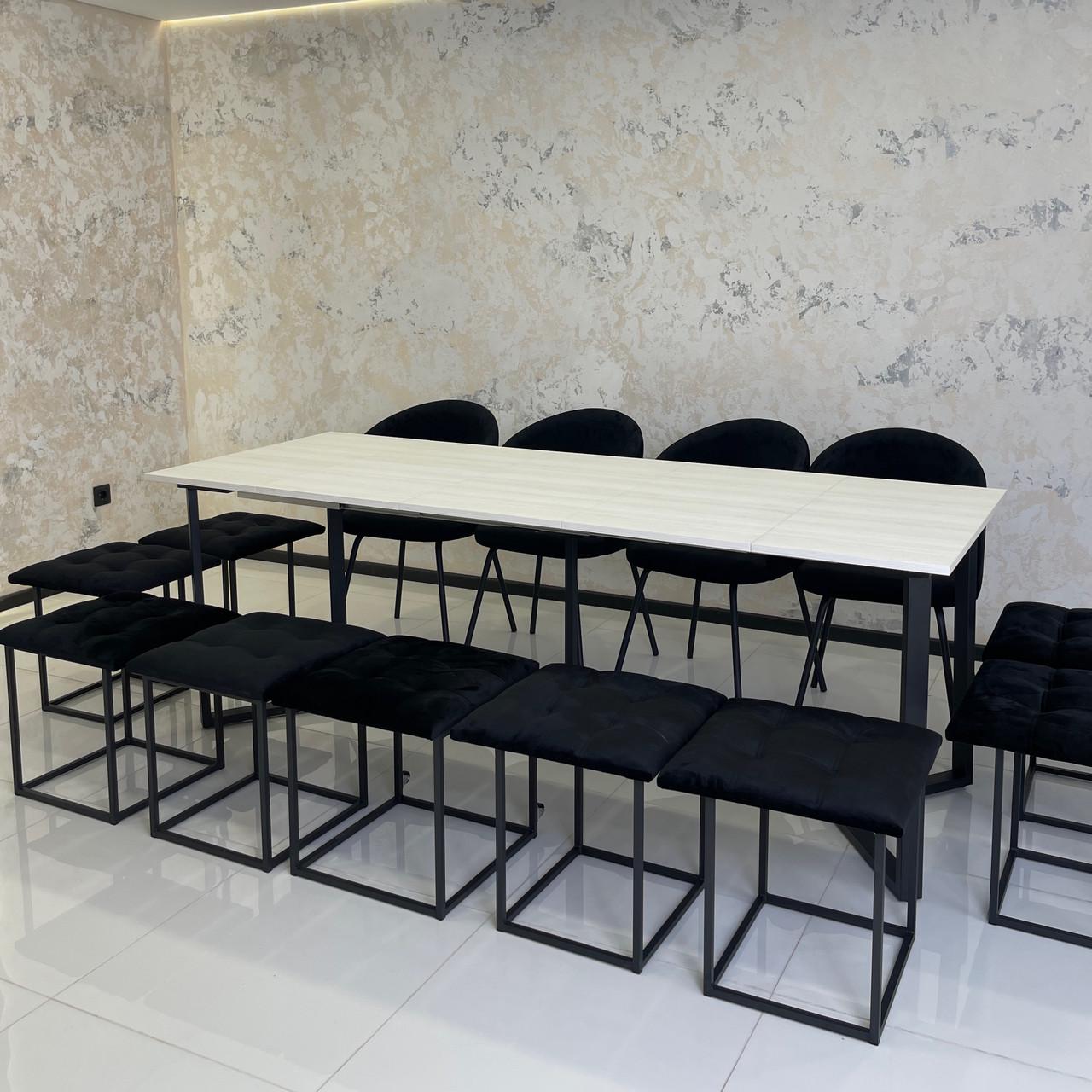 Стіл кухонний розсувний RON прямокутний у стилі Loft 2,1 м Серфсайд/Чорний мат (УТП026371) Стіл кухонний розсувний RON прямокутний у стилі Loft 2,1 м Серфсайд/Чорний мат (УТП026371)