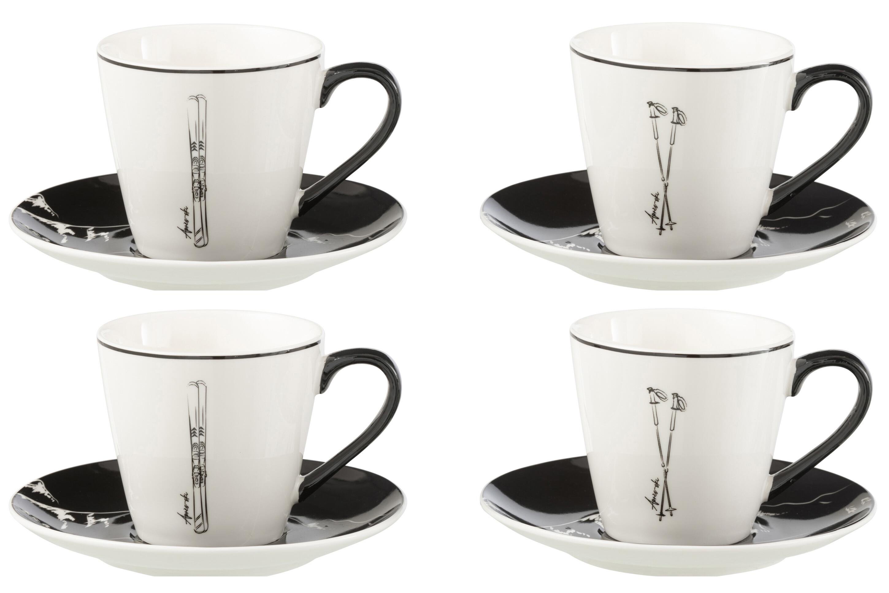 Чашки різдвяні лижі гори J-LINE 4 шт.