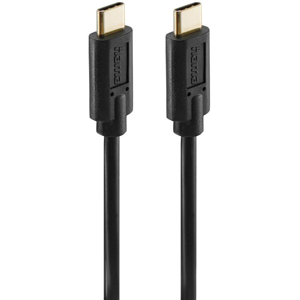 Кабель для заряджання Hama USB-С - USB-C 1,5 м із позолоченим штекером Чорний (00086409) - фото 3