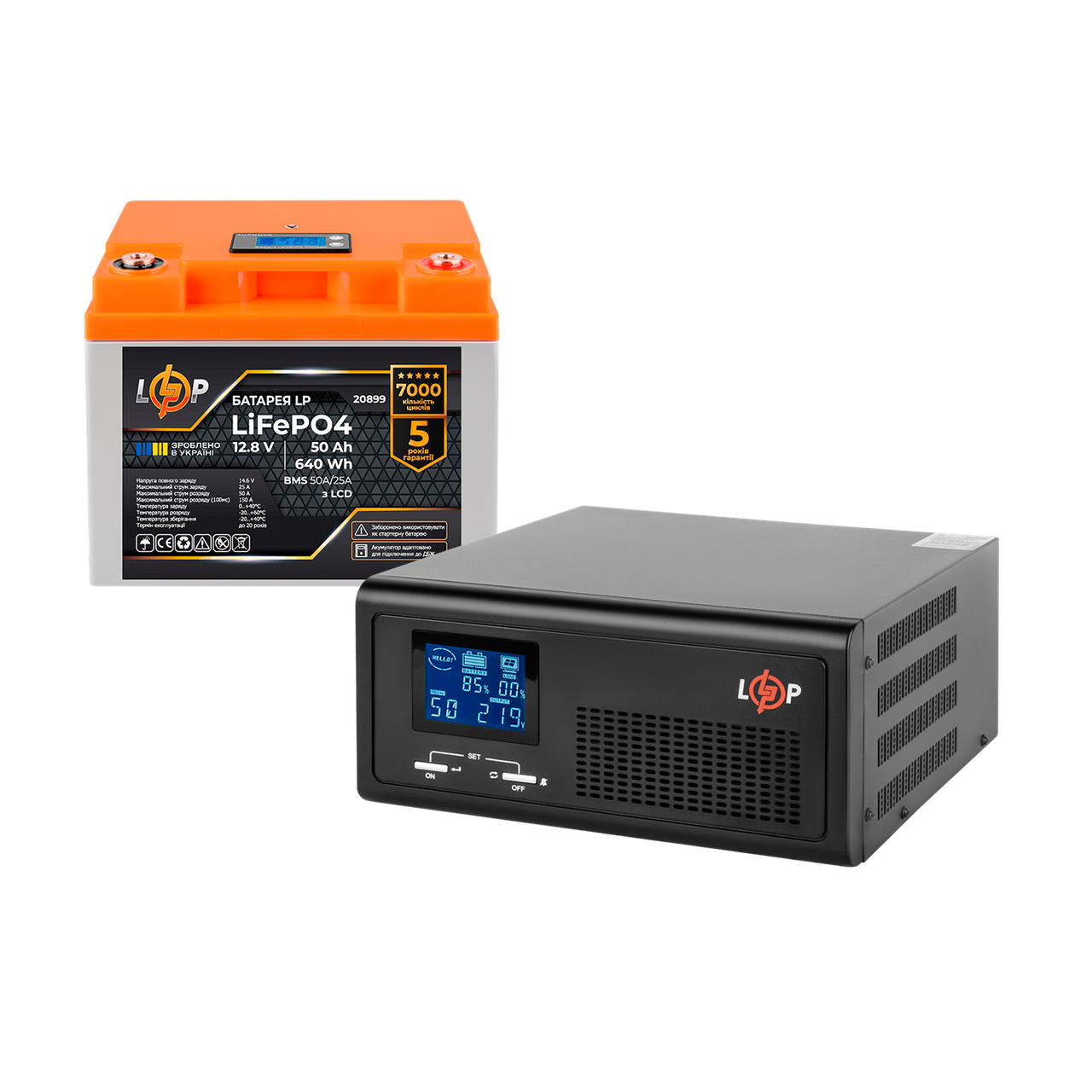 Комплект резервного питания LogicPower ИБП и литиевая LiFePO4 батарея UPS B1000 АКБ LiFePO4 640Wh