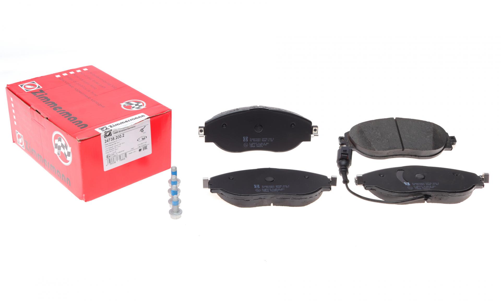 Тормозные колодки передние ZIMMERMANN для Audi A3/Skoda Octavia III/VW Passat/Golf 13-TRW с датчиком (24738.200.2) Тормозные колодки передние ZIMMERMANN для Audi A3/Skoda Octavia III/VW Passat/Golf 13-TRW с датчиком (24738.200.2)