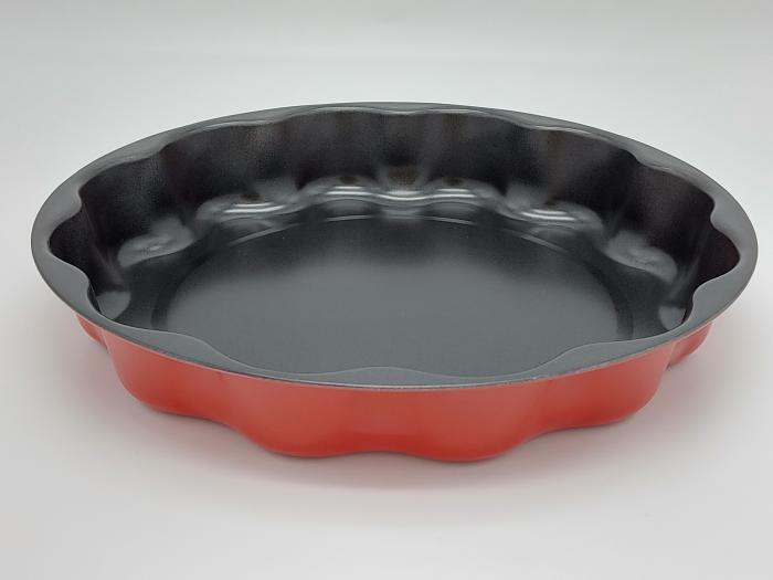 Форма для випічки пирога в духовці кругла з тефлоновим покриттям D 30 см H 5 см (19008) - фото 3