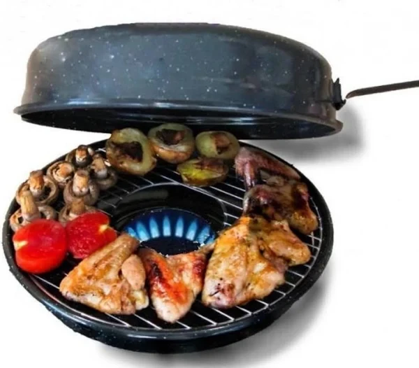 Сковорода гриль-газ круглая Daikens с эмалированным покрытием 33 см Черный (21724598)