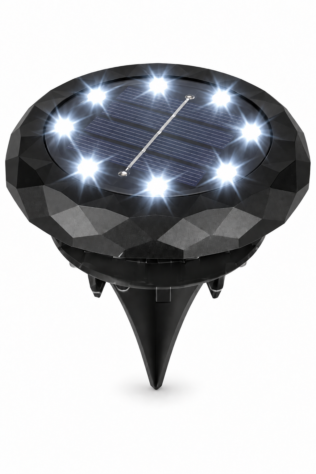 Светильник садовый на солнечной батарее 8 LED для подсветки дорожек 7,5 см IP44 холодный белый свет Черный
