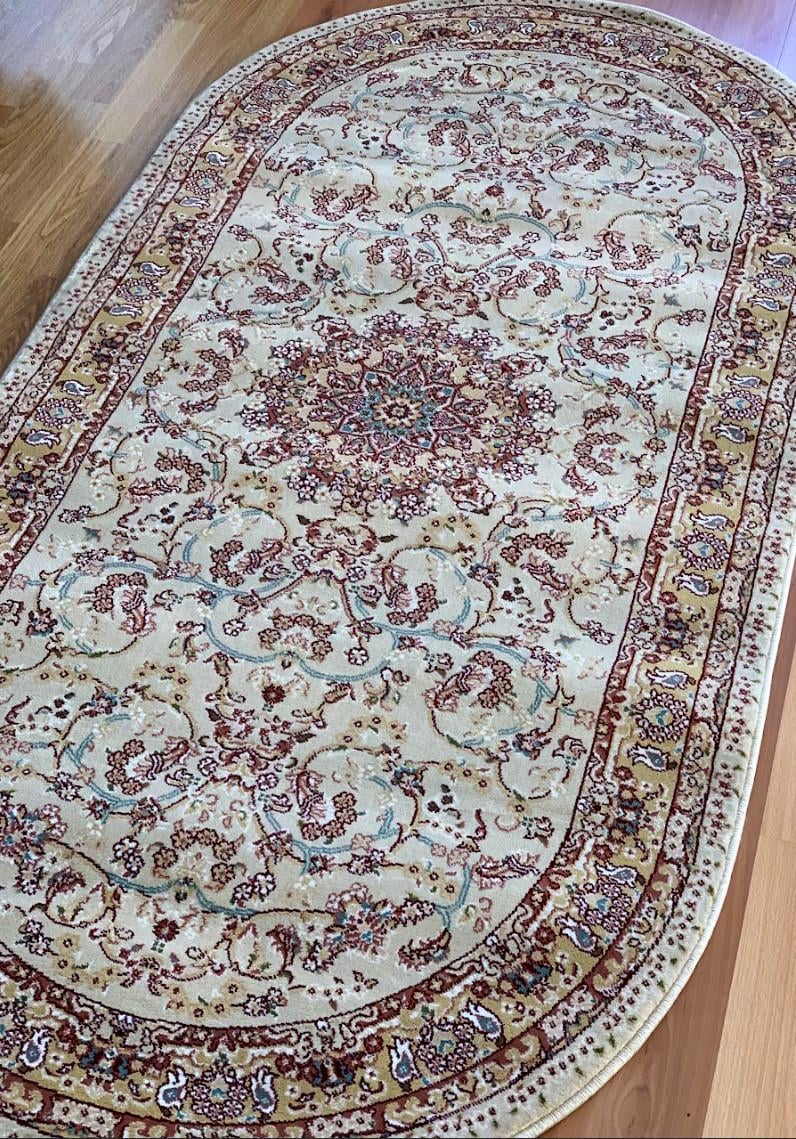 Ковер с коротким ворсом Iranian Star 4130a овал 100x200 см Cream (99431020)