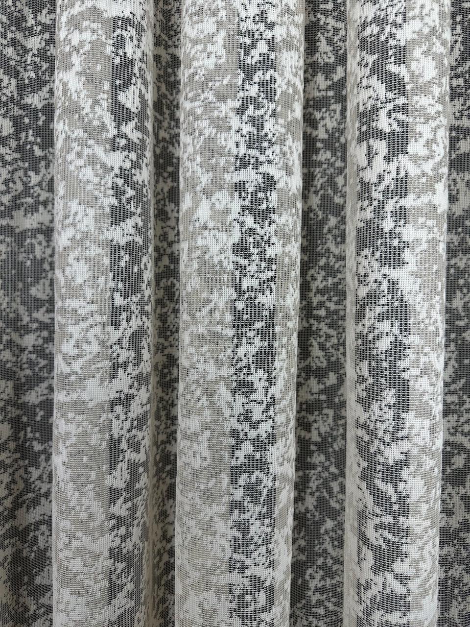 Тюль вуаль готовий Мармур на основі жакарду на тасьмі 6 см 500x270 см Капучино (1147-к-Т46) - фото 8