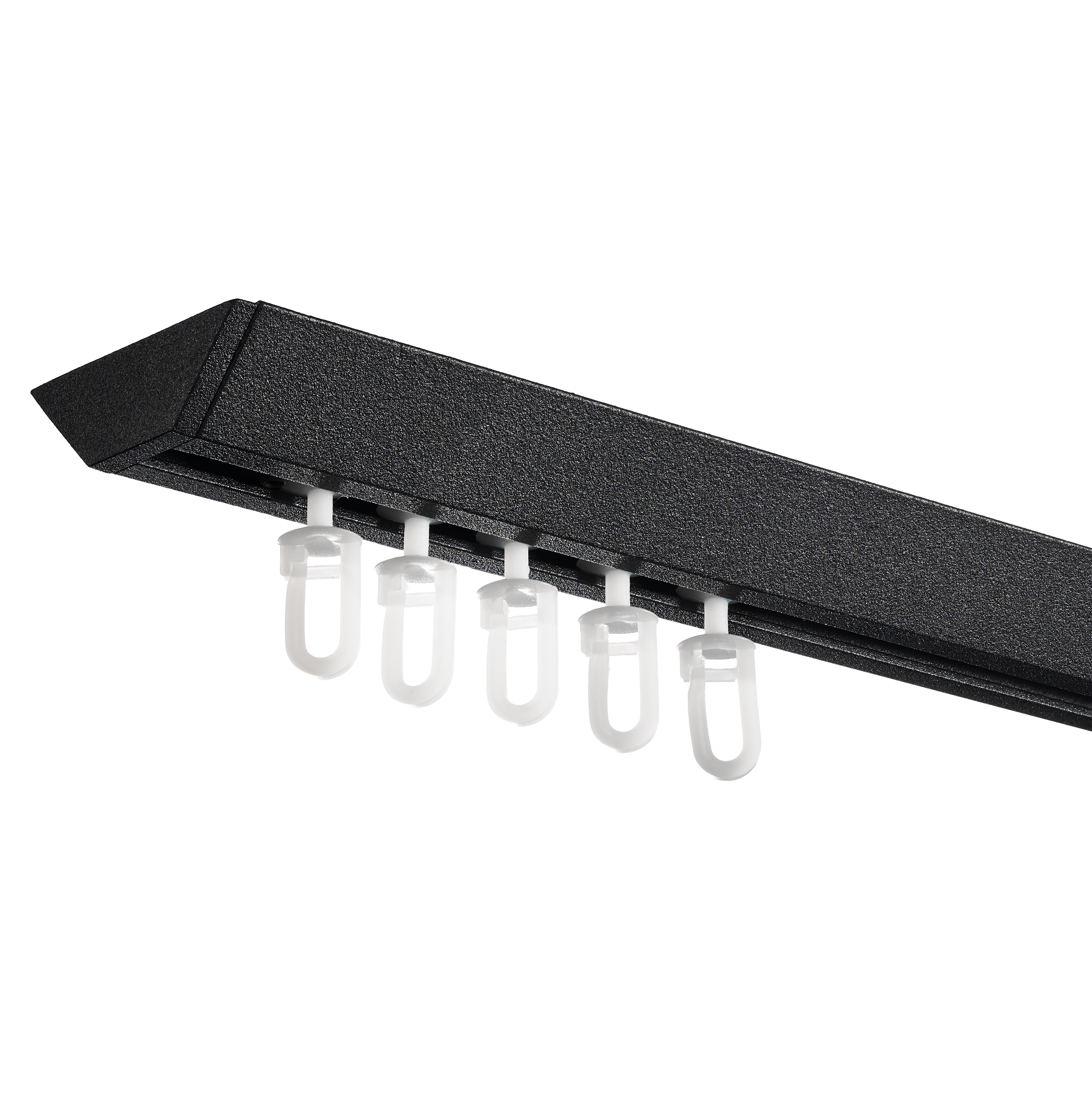 Карниз для штор Plastidea FLY 400 см Чорний з фурнітурою грибок (7035)