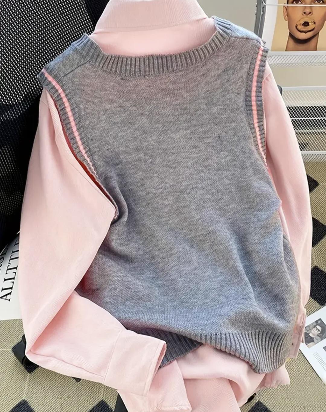 Жилет жіночий з принтом М Сіро-рожевий (00047) - фото 2 Жилет жіночий з принтом М Сіро-рожевий (00047) - фото 2